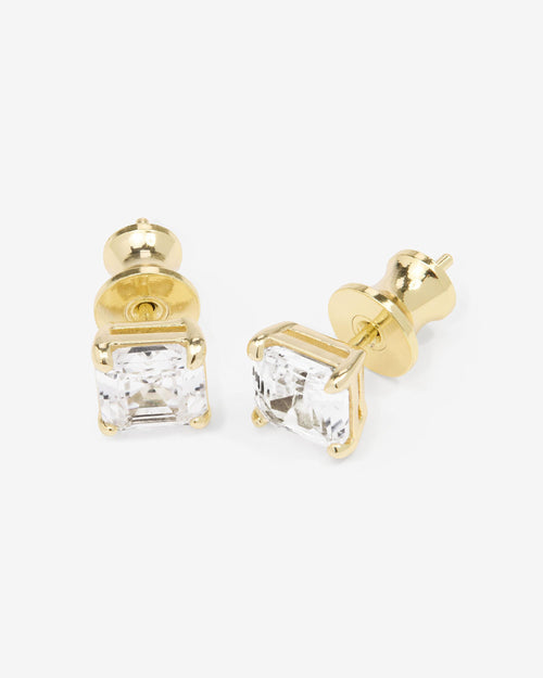 The Queen's 6mm Studs - Gold|White Diamondettes