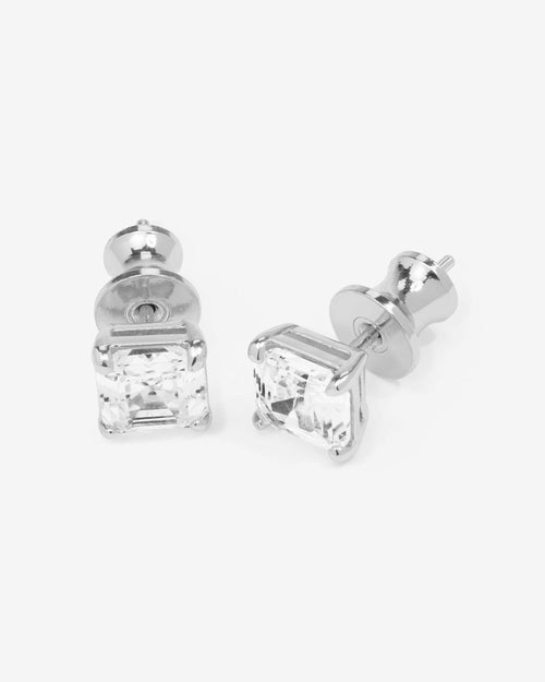 The Queen's 6mm Studs - Silver|White Diamondettes