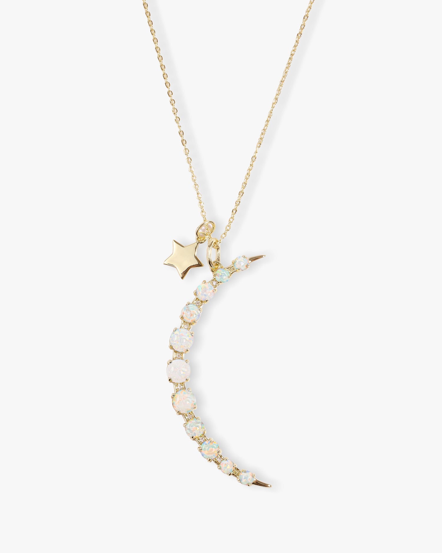 "What Dreams are Made of" Necklace - Gold|White Opal