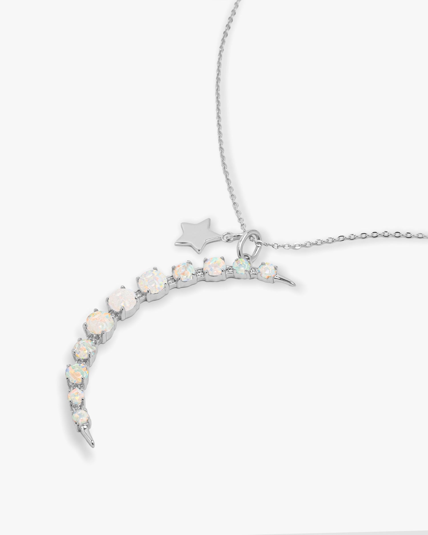 "What Dreams are Made of" Necklace - Silver|White Opal