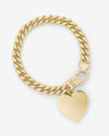 Julian XL Heart Cuban Chain Bracelet - Gold