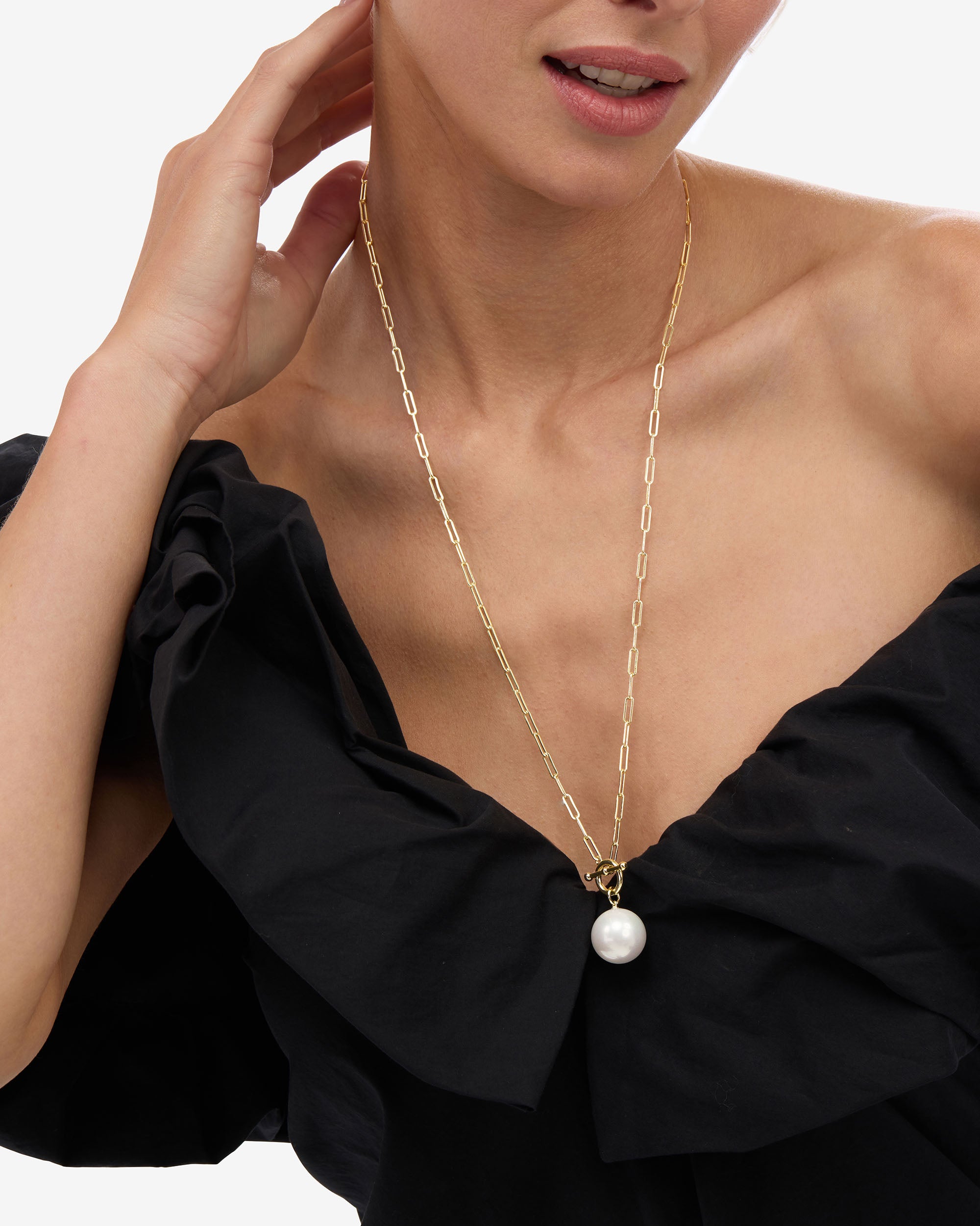 XL Life's a Ball Pearl Pendant Necklace - Gold