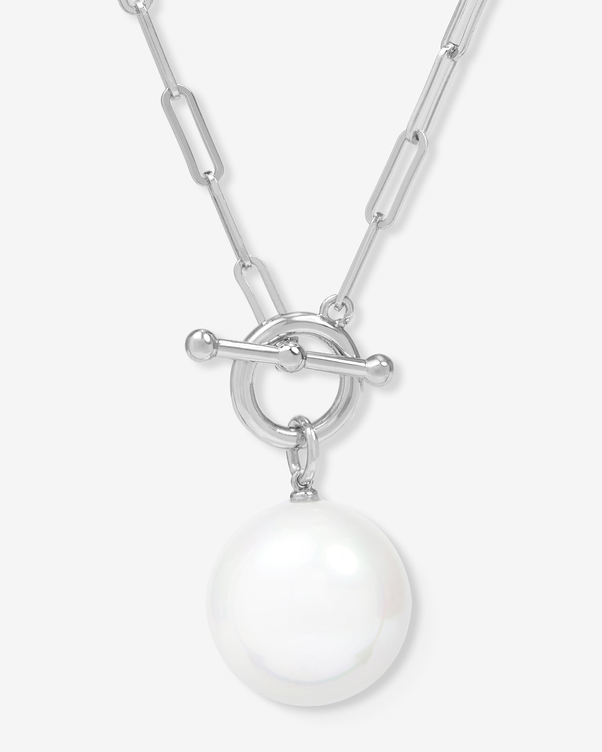 XL Life's a Ball Pearl Pendant Necklace - Silver