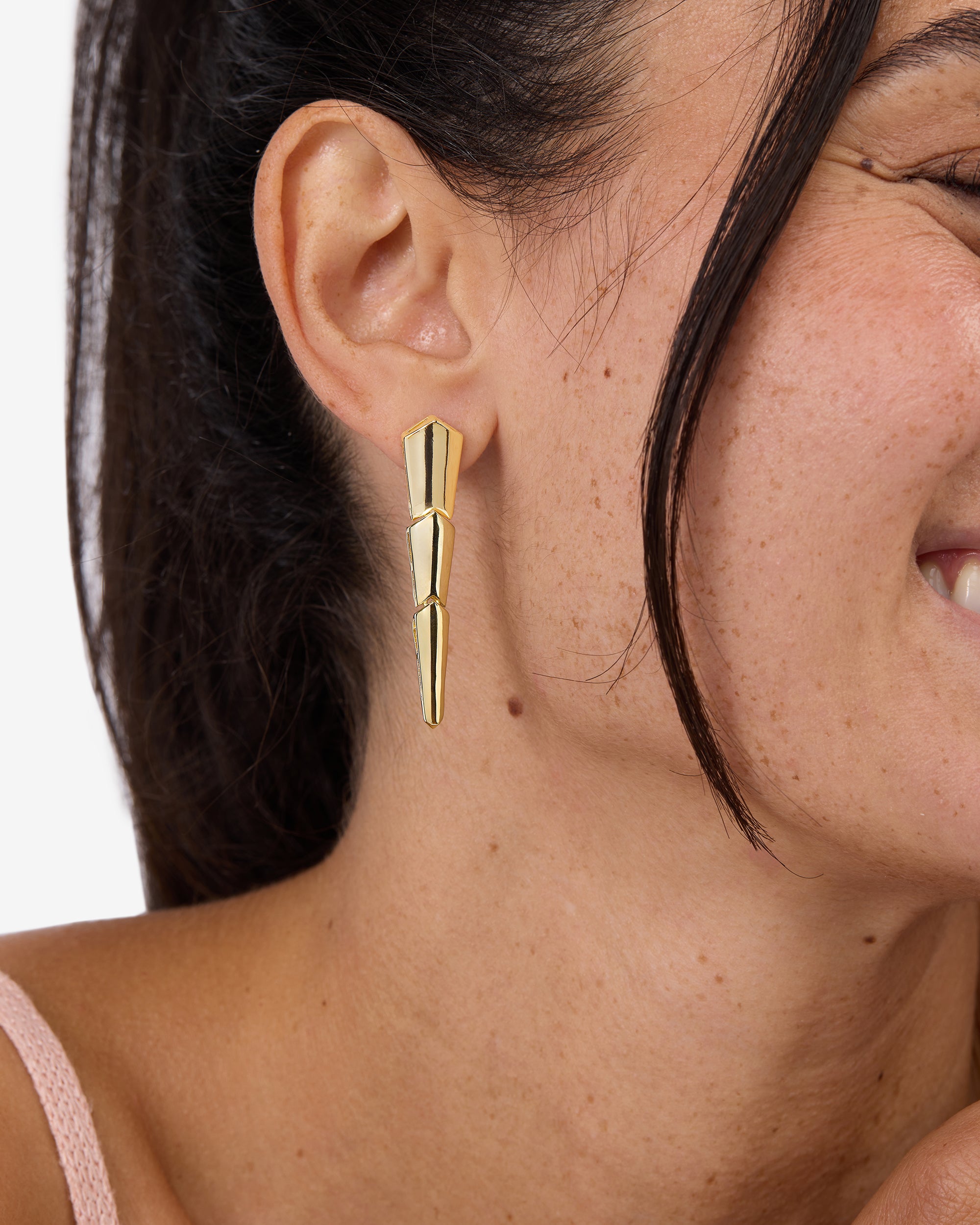 XL Serpent Drop Earrings - Gold