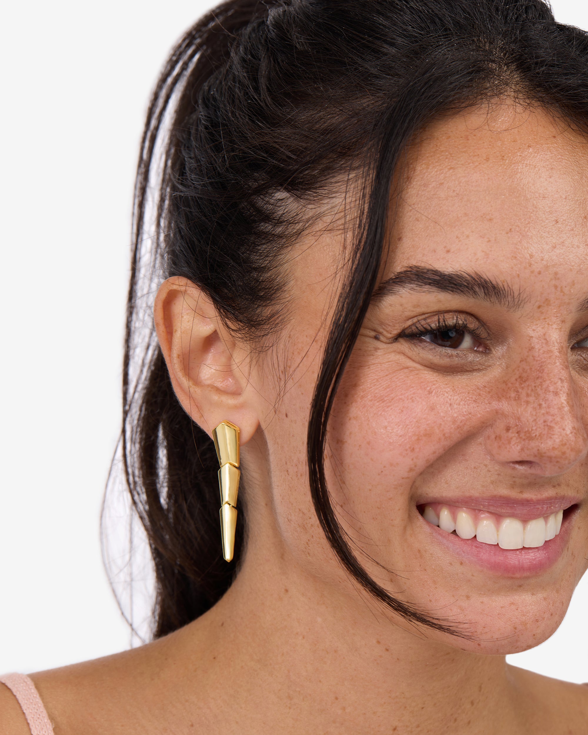 XL Serpent Drop Earrings - Gold