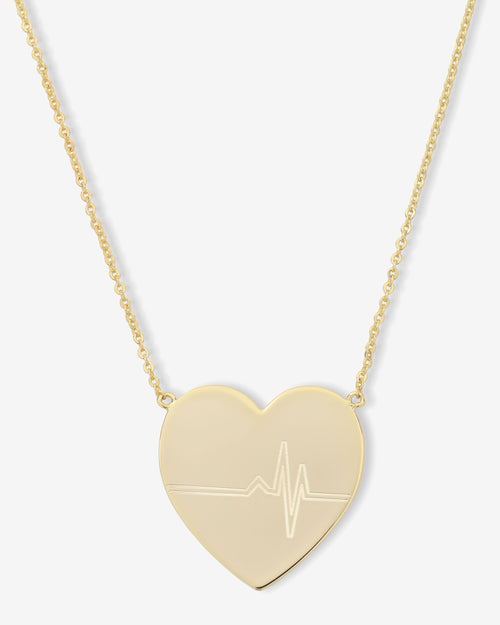 XL You Have My Heartbeat Necklace - Gold