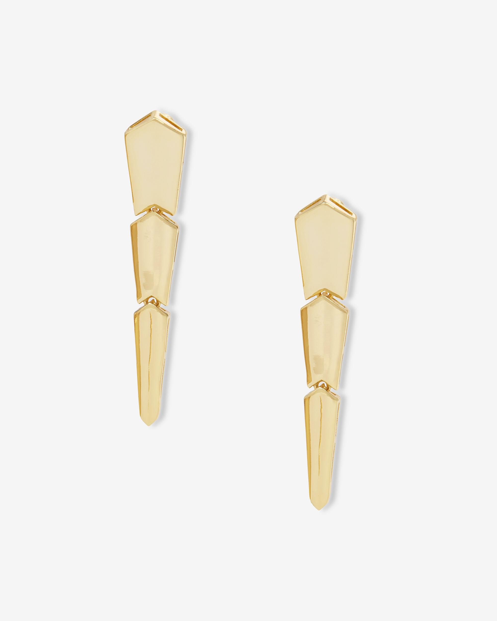 XL Serpent Drop Earrings - Gold