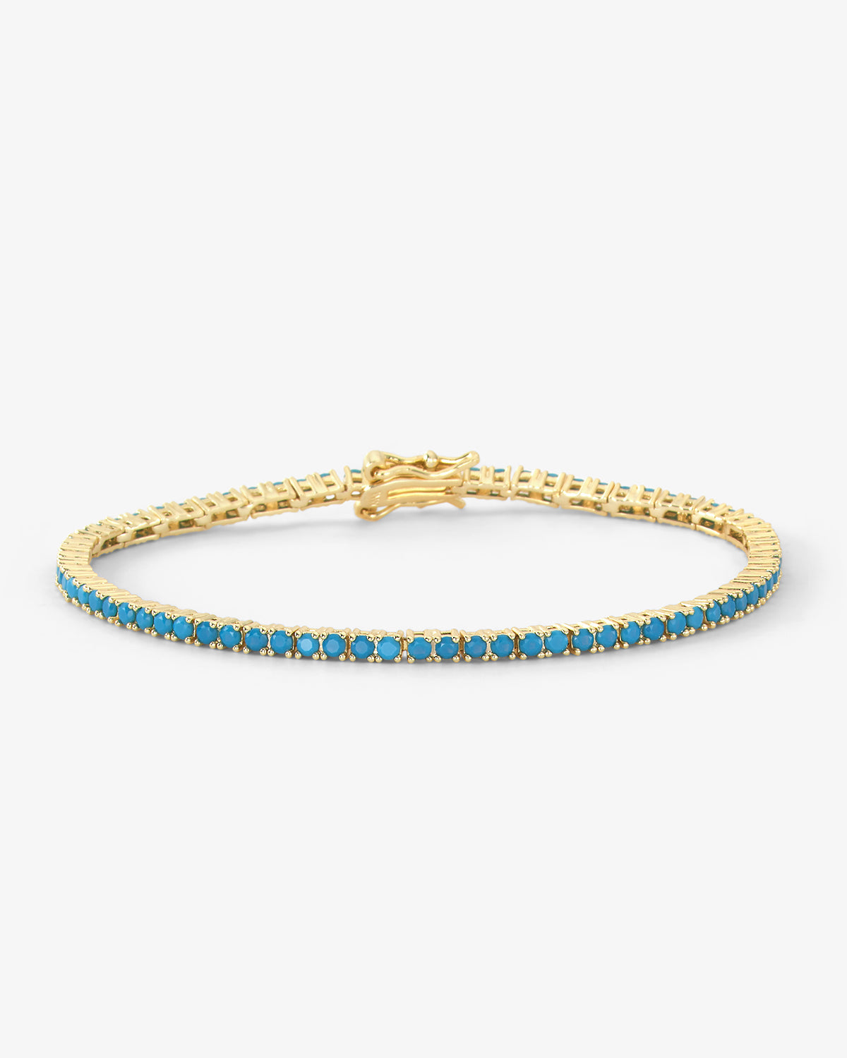 Baby Heiress Tennis Bracelet - Gold|Turquoise Diamondettes