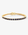 Grand Heiress Tennis Bracelet - Gold|Blue Sapphire Diamondettes