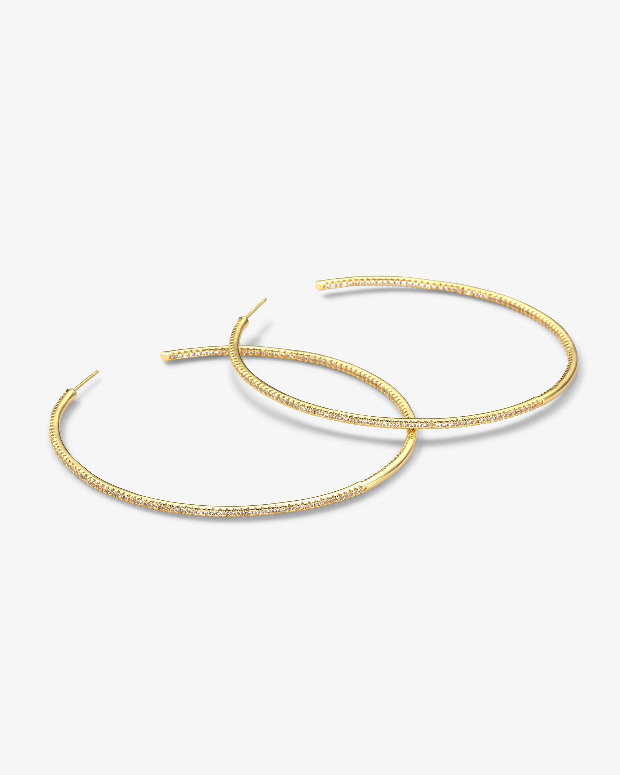 Badass Hoops 3" - Gold|White Diamondettes