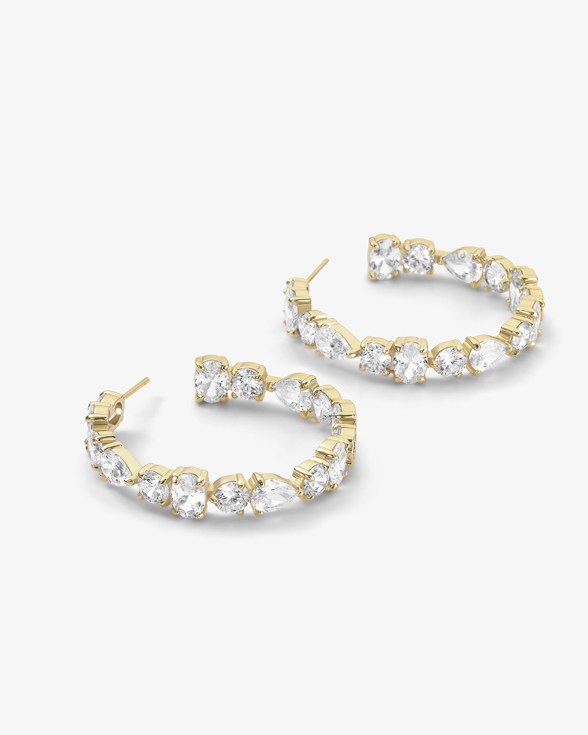 Palace Hoops - Gold|White Diamondettes