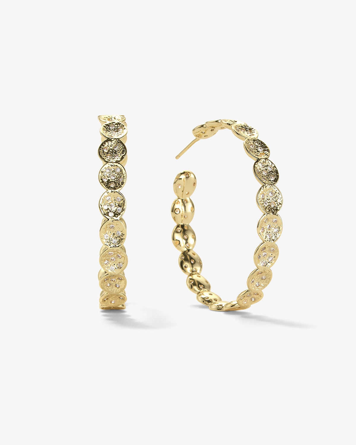 Sabina Infinity Pod Pavé Hoops - Gold|White Diamondettes