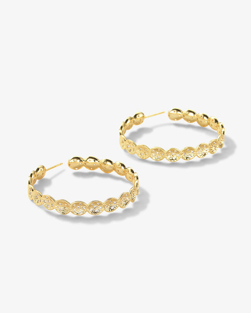 Sabina Infinity Pod Pavé Hoops - Gold|White Diamondettes