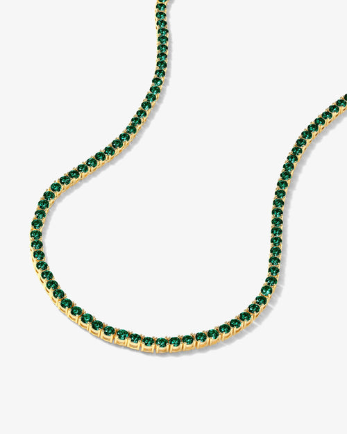 Grand Heiress Tennis Necklace - Gold|Emerald