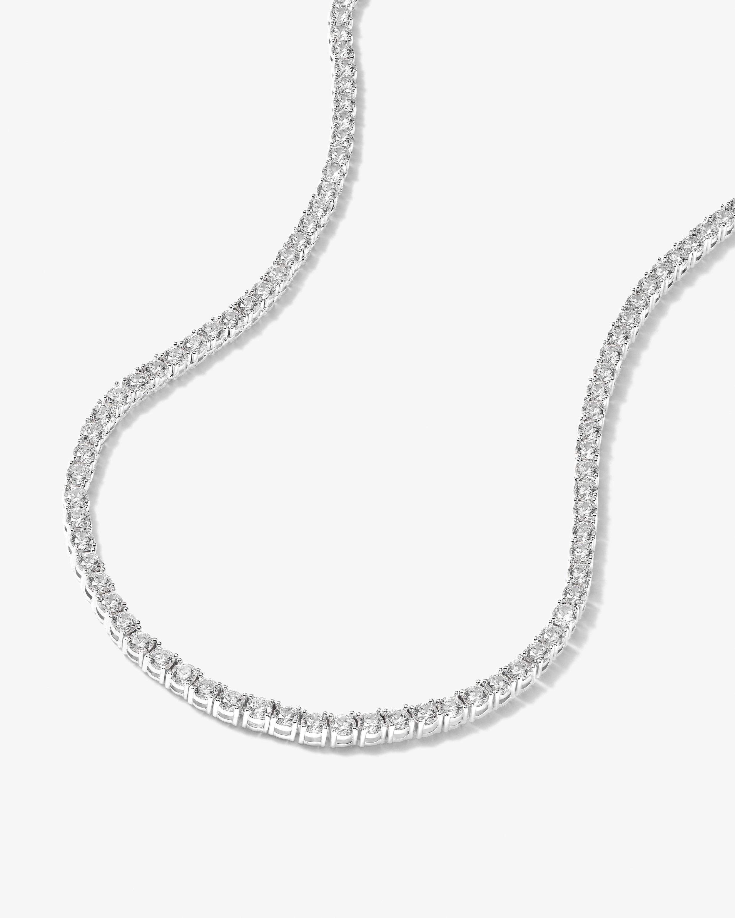 Grand Heiress Tennis Necklace 16" - Silver|White Diamondettes