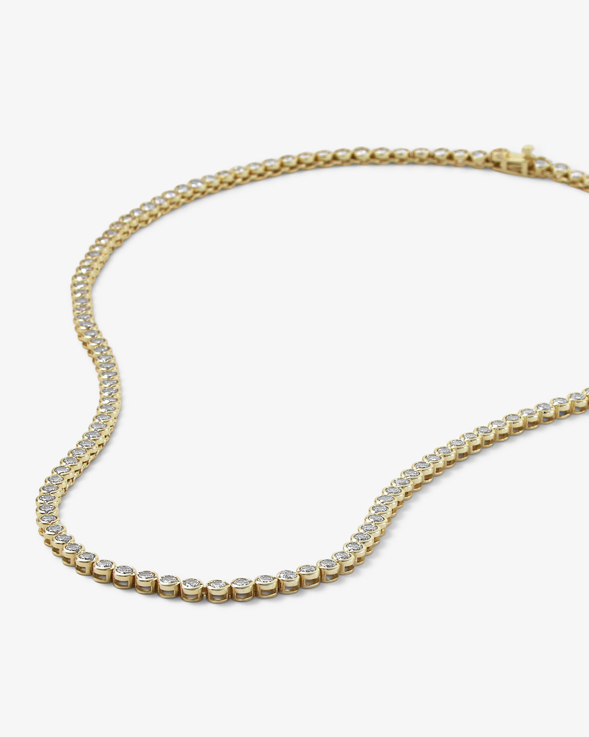 Baroness Tennis Necklace 21.5" - Gold|White Diamondettes