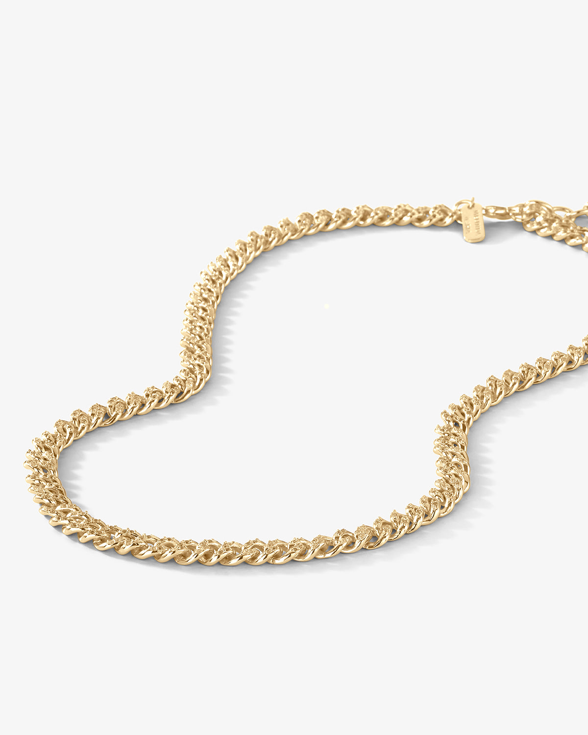 Cassie Pavé Cuban Chain Necklace - Gold|White Diamondettes - 6mm