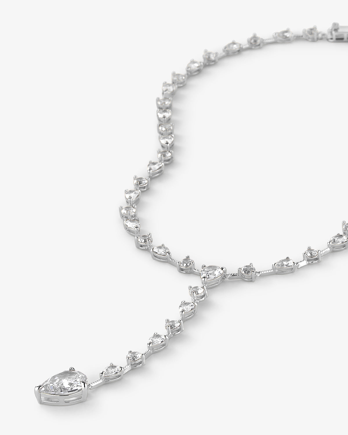 F-ing Gorgeous Lariat - Silver|White Diamondettes