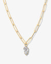 Samantha Teardrop Necklace - Gold|White Diamondettes