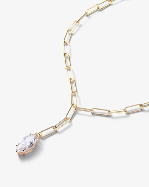 The Bradshaw Necklace - Gold|White Diamondettes