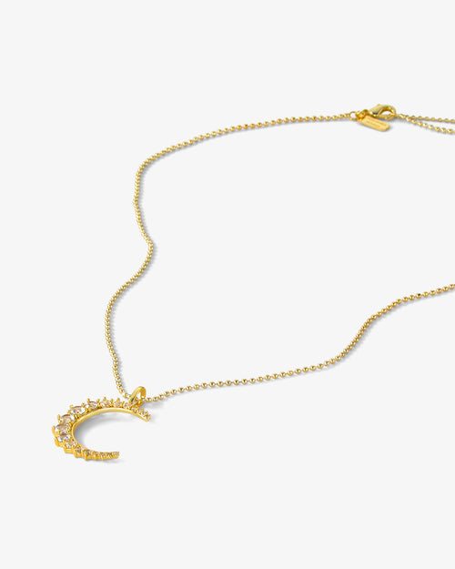 The Callisto Moon Necklace - Gold|White Diamondettes