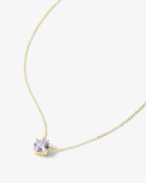 The Monarch Round Cut Necklace - Gold|White Diamondettes