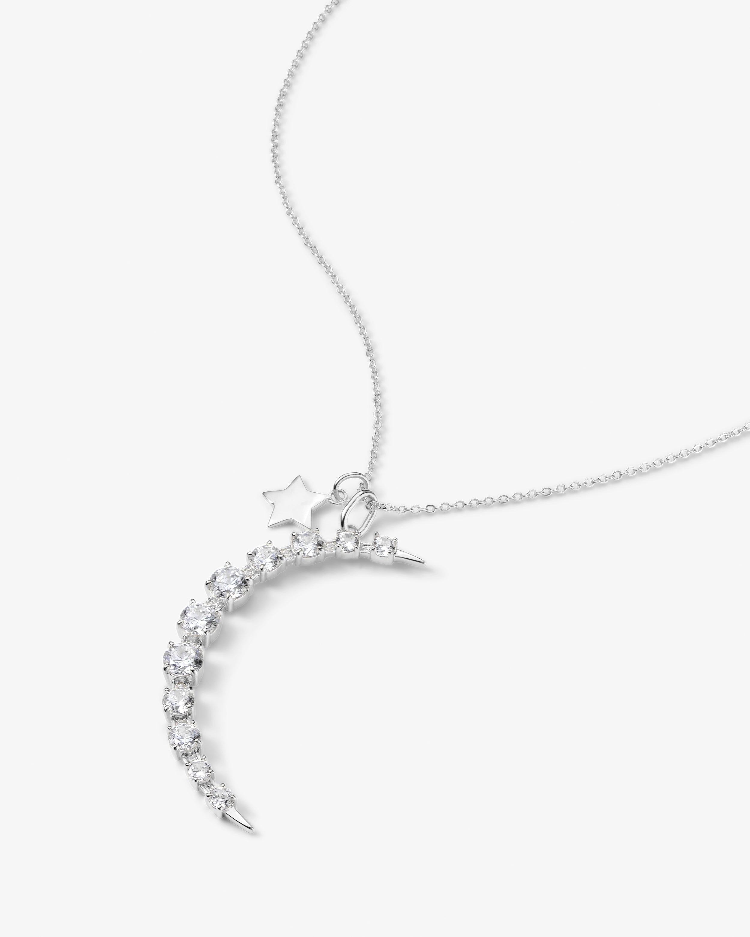 "What Dreams are Made of" Necklace - Silver|White Diamondettes