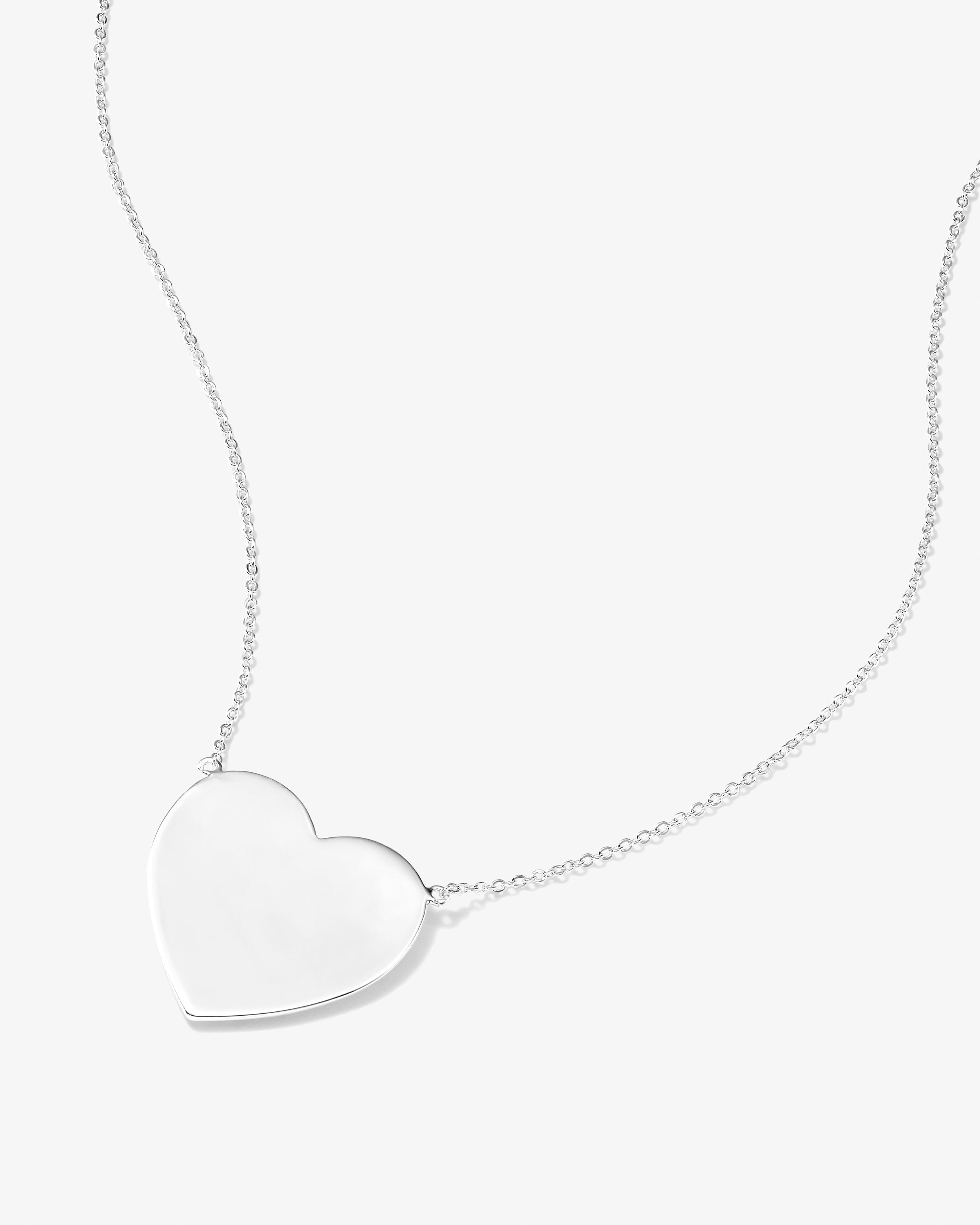 XL You Have My Heart Necklace 15" - Silver