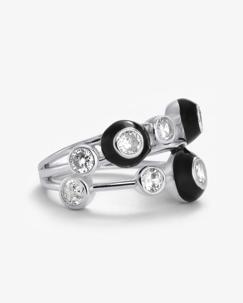 Cloud 9 Black Ring - Silver