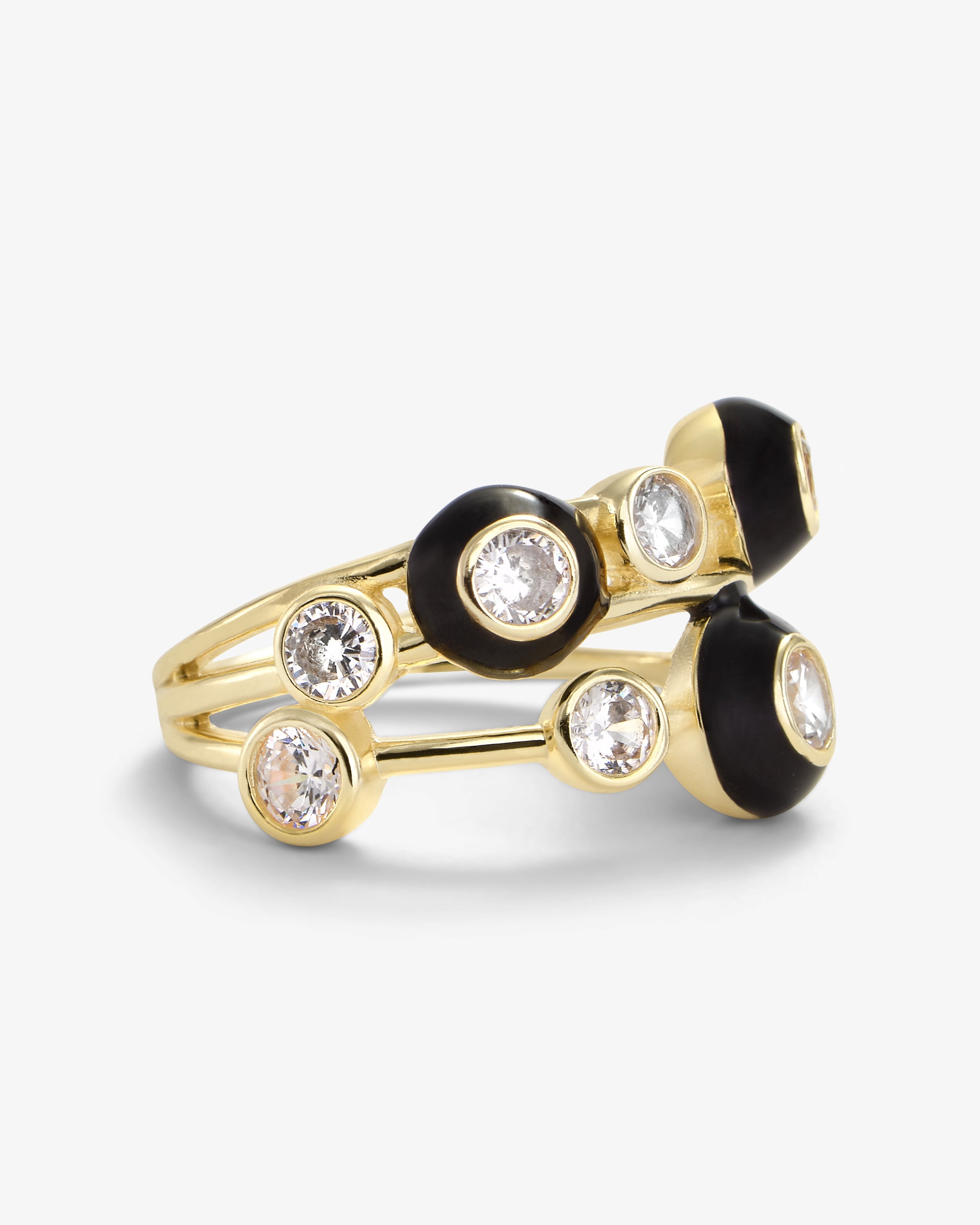 Cloud 9 Black Ring - Gold