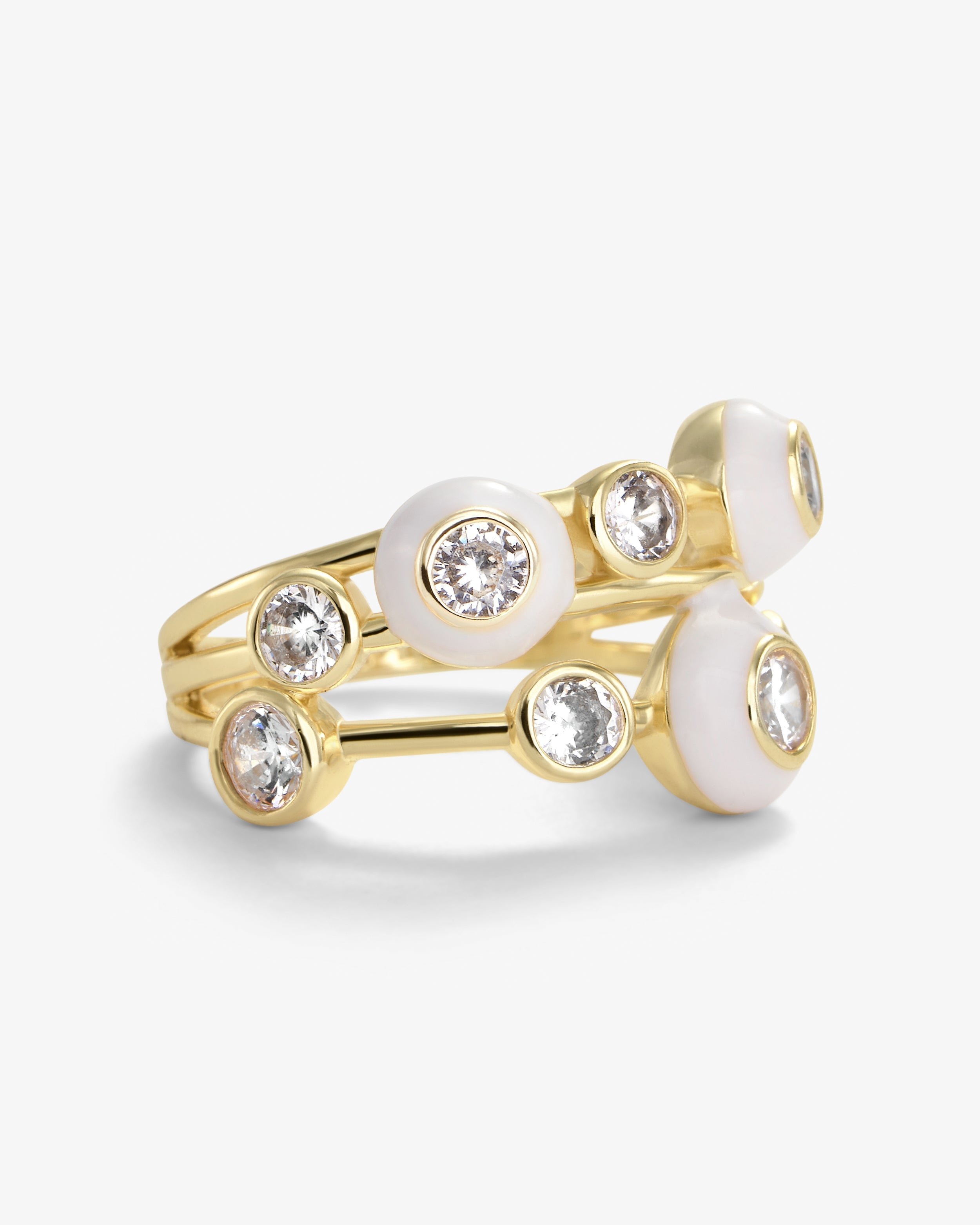 Cloud 9 Ring - Gold|White Diamondettes