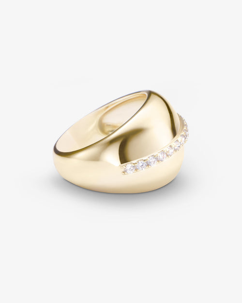 Thick Ass Pavé Ring - Gold|White Diamondettes