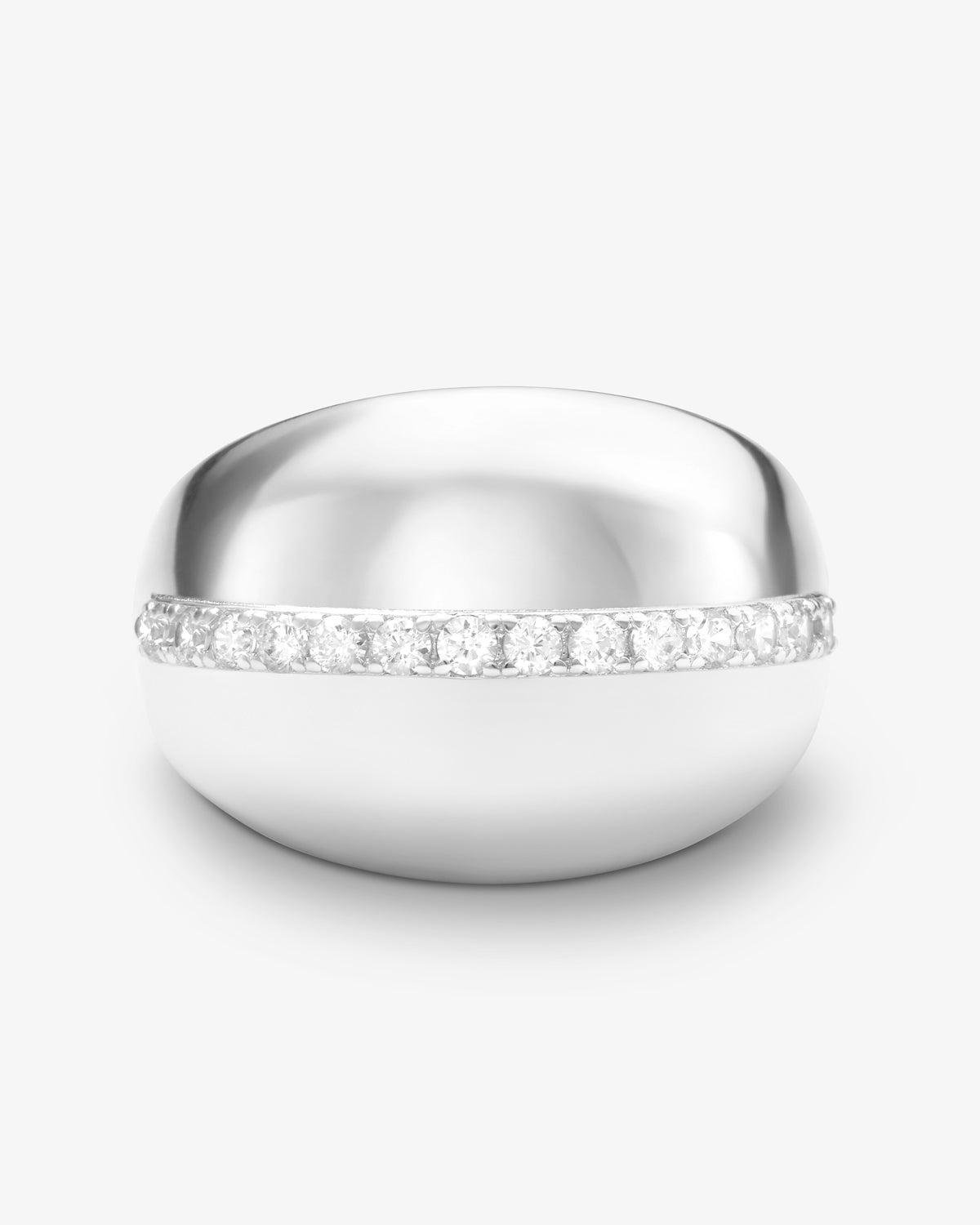 Thick Ass Pavé Ring - Silver|White Diamondettes