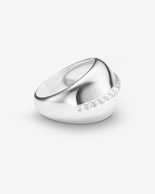 Thick Ass Pavé Ring - Silver|White Diamondettes