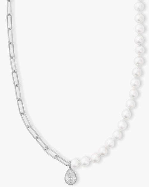 Samantha Half Chain Pearl Necklace 30