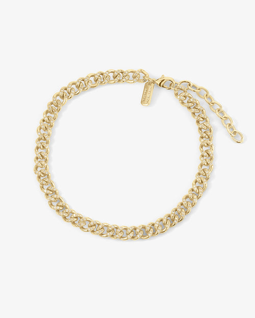 Cassie Pavé Anklet - Gold|White Diamondettes