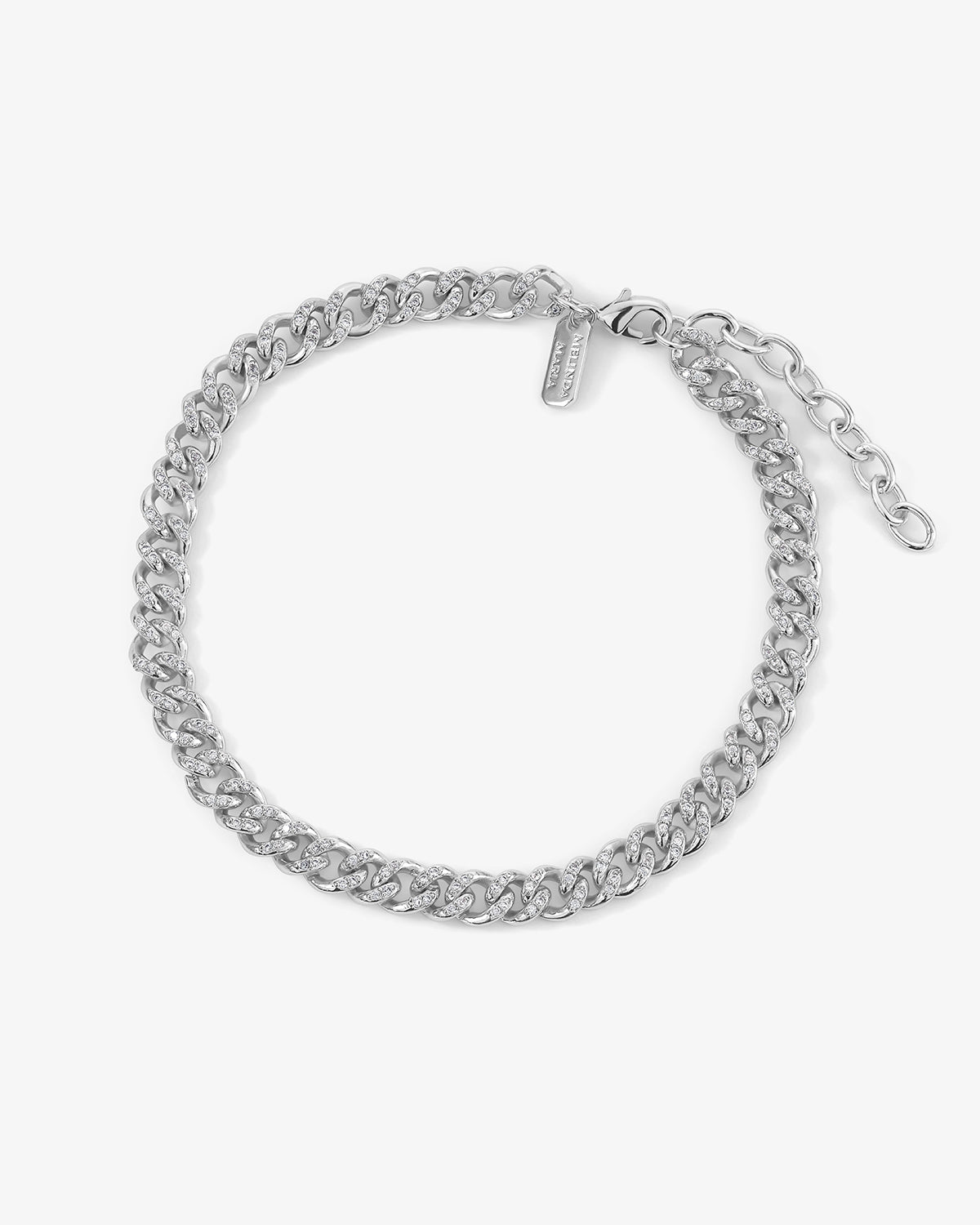 Cassie Pavé Anklet - Silver|White Diamondettes