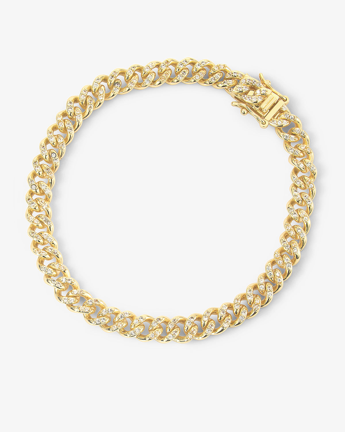 Cassie Pavé Bracelet - Gold|White Diamondettes