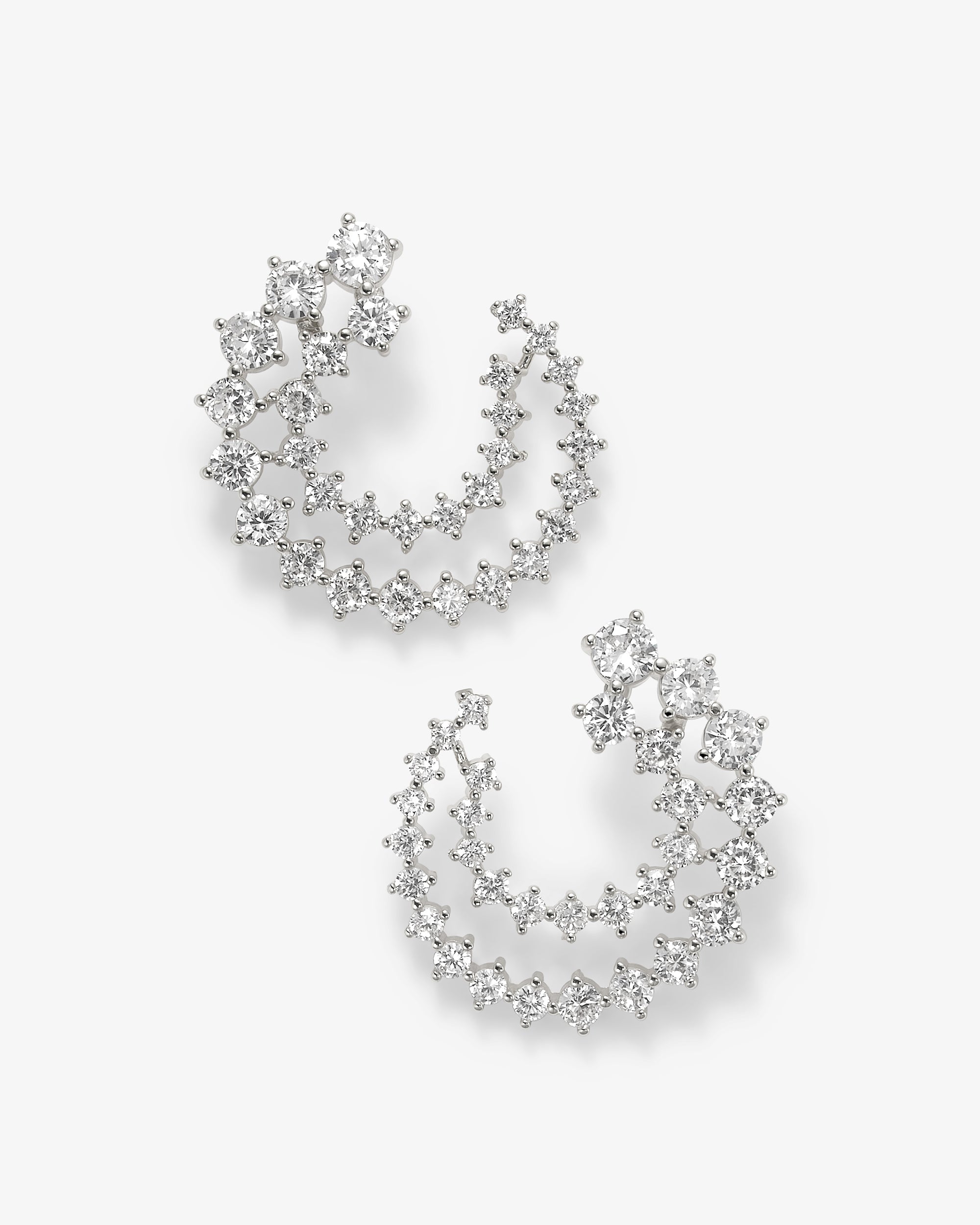 Dynasty Earrings - Silver|White Diamondettes