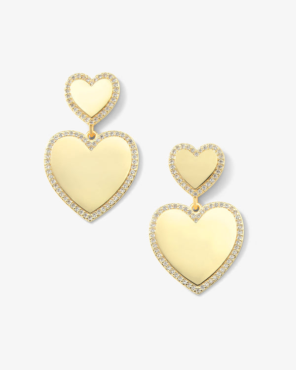 XL You Have My Heart Pavè Earrings - Gold|White Diamondettes