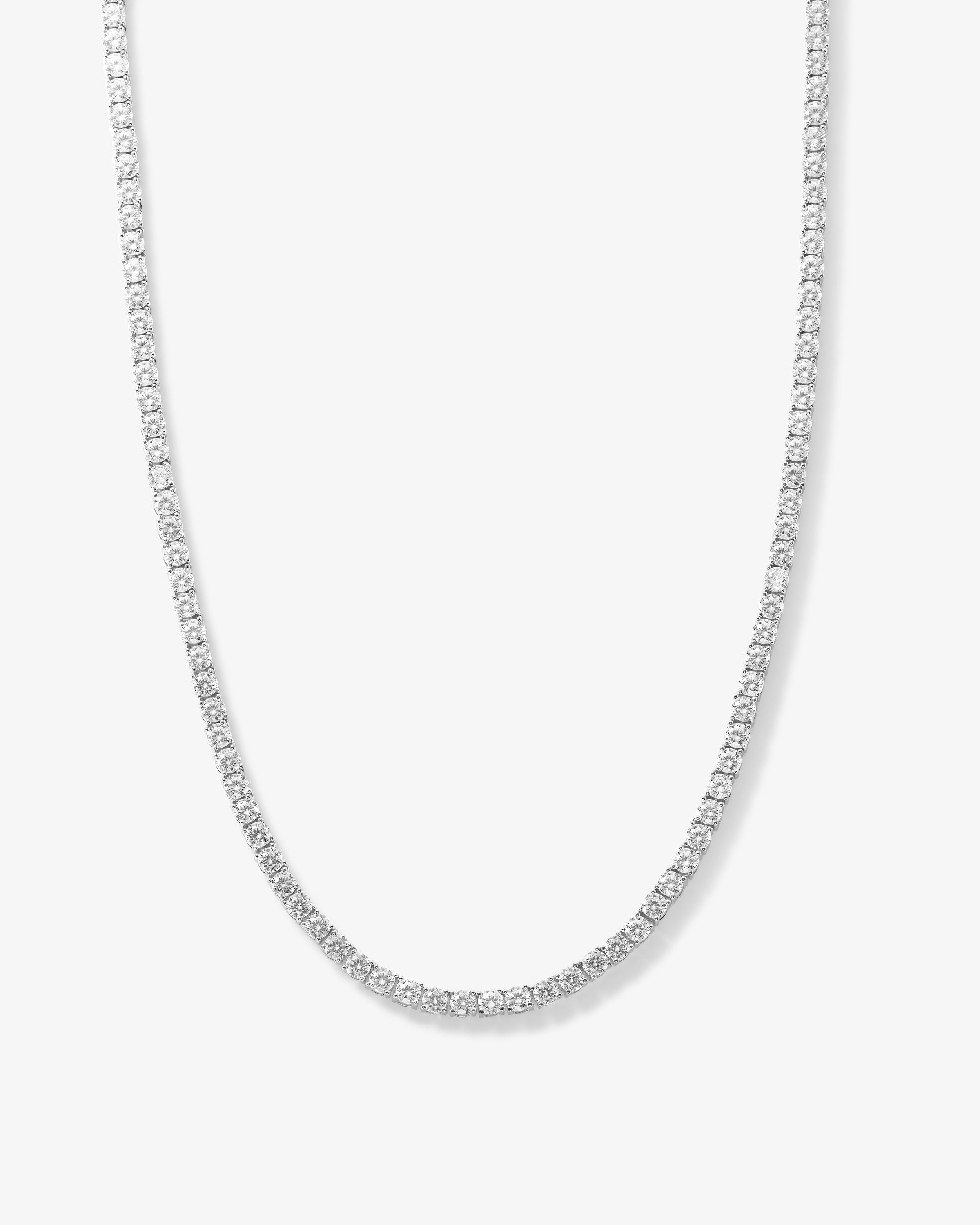 Grand Heiress Tennis Necklace 18" -  Silver|White Diamondettes