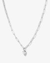 Baby Samantha Teardrop Necklace - Silver|White Diamondettes