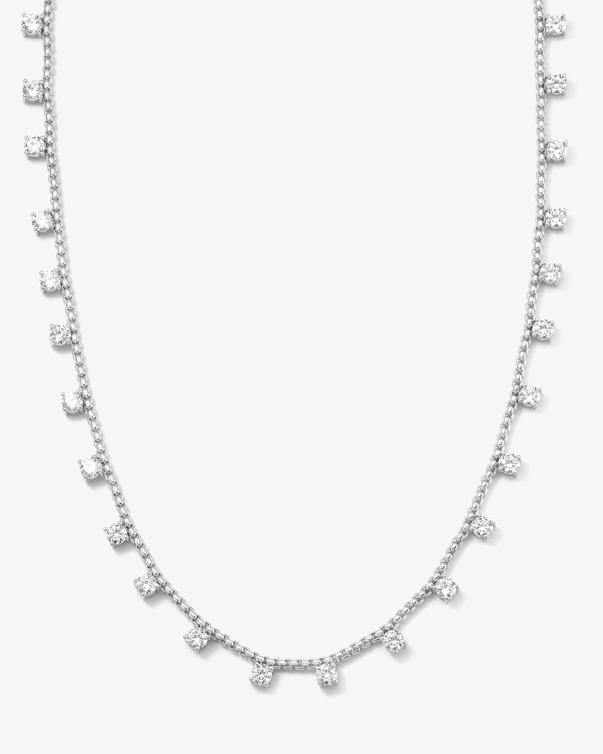 Lavish Necklace - Silver|White Diamondettes