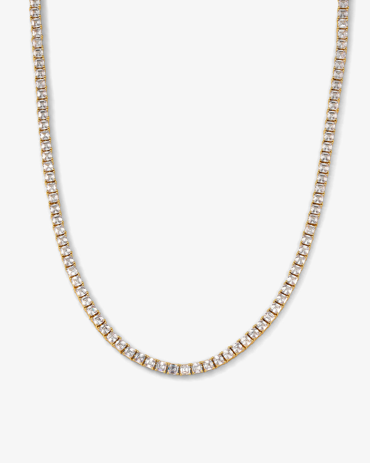 Lil Queen's Tennis Necklace 16" - Gold|White Diamondettes