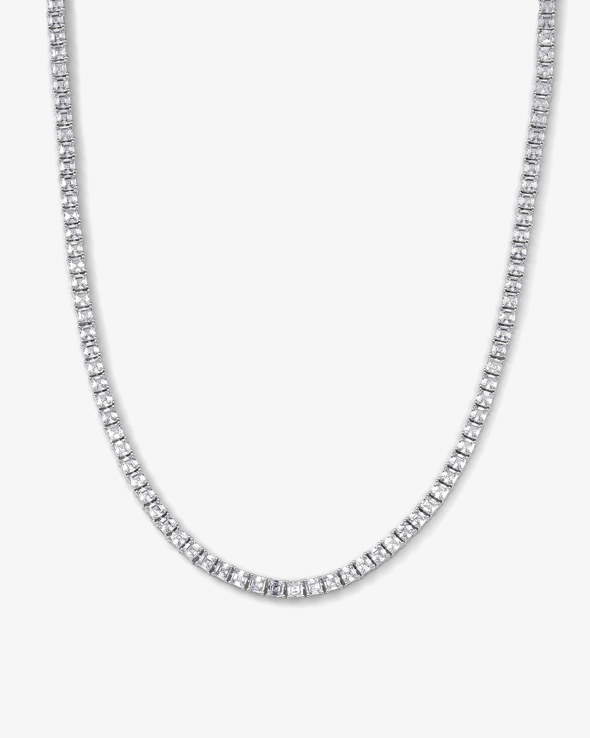 Lil Queen's Tennis Necklace 16" - Silver|White Diamondettes