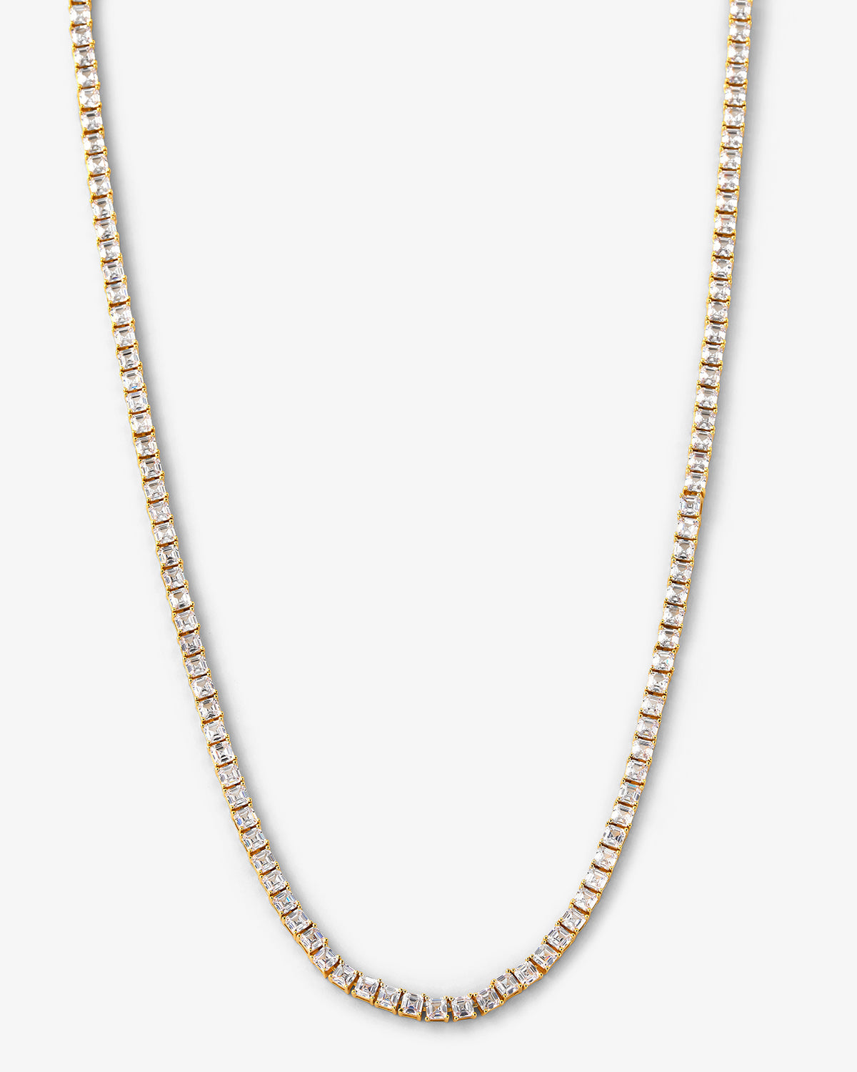 Lil Queen's Tennis Necklace 24" - Gold|White Diamondettes