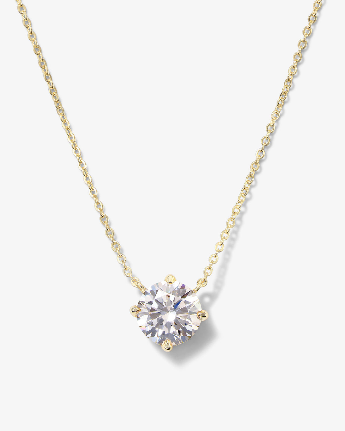 The Monarch Round Cut Necklace - Gold|White Diamondettes