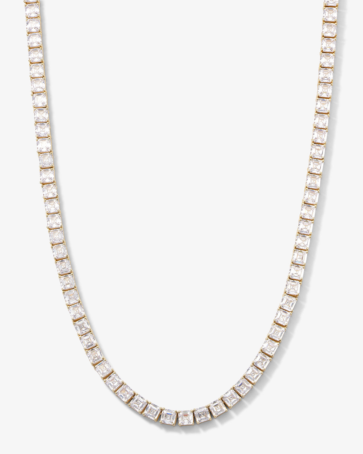 Lil Queen's Tennis Necklace 18" - Gold|White Diamondettes