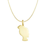 Engravable Girl Silhouette Charm Necklace