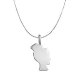 Engravable Girl Silhouette Charm Necklace
